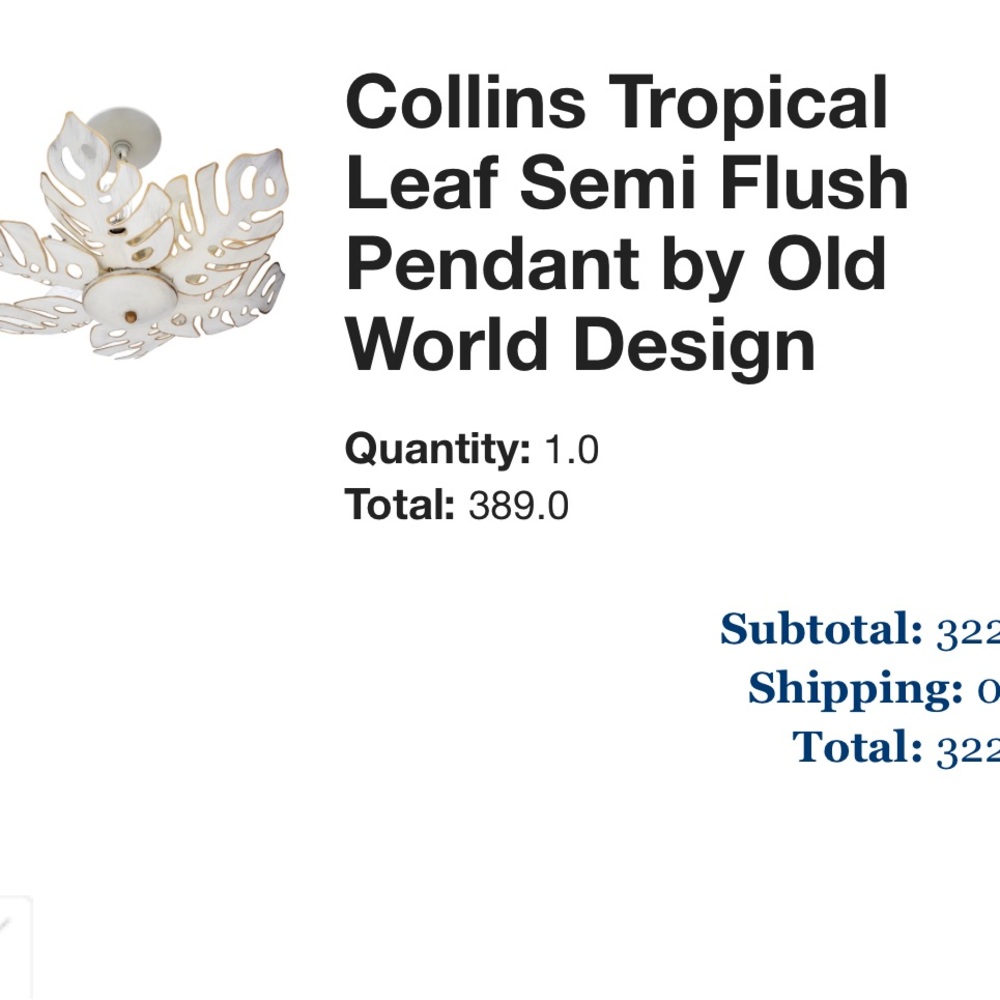 Elegant Tropical White Ceiling Light Fixture - Picture 2 of 2